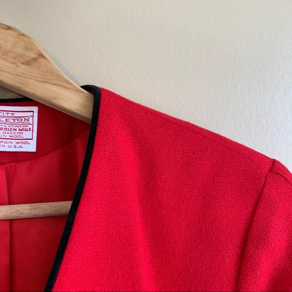Vintage Pendleton Red Wool Black Velvet RELISTED - Picture 11 of 11